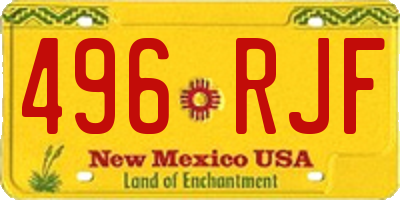 NM license plate 496RJF