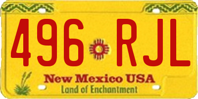 NM license plate 496RJL