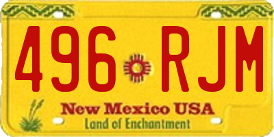 NM license plate 496RJM