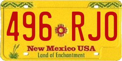 NM license plate 496RJO