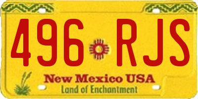 NM license plate 496RJS