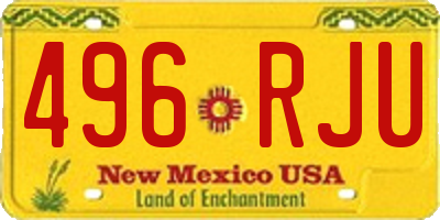 NM license plate 496RJU