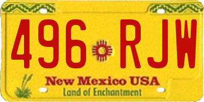 NM license plate 496RJW