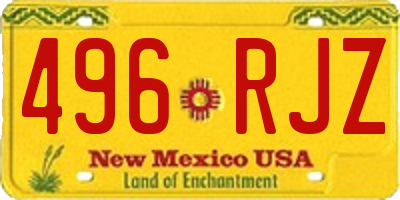 NM license plate 496RJZ