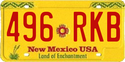 NM license plate 496RKB
