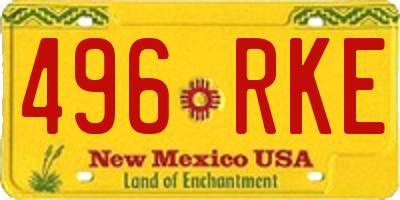 NM license plate 496RKE