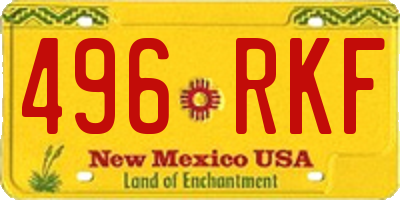 NM license plate 496RKF