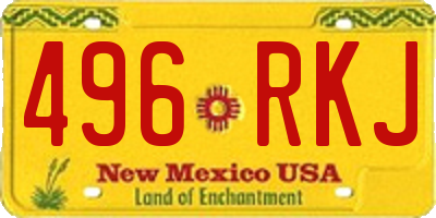NM license plate 496RKJ
