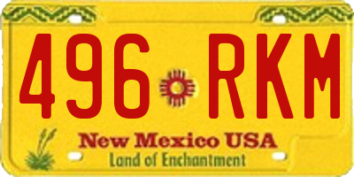 NM license plate 496RKM