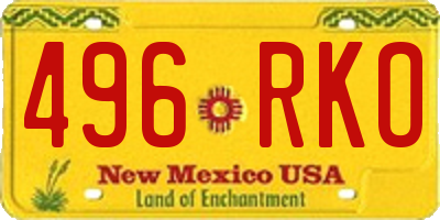 NM license plate 496RKO