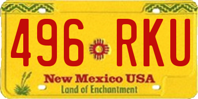 NM license plate 496RKU