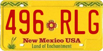 NM license plate 496RLG