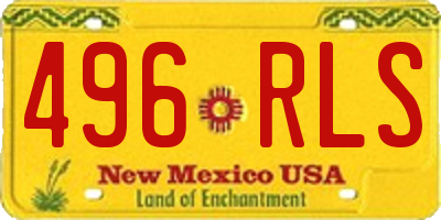 NM license plate 496RLS