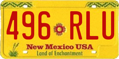 NM license plate 496RLU