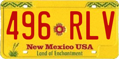 NM license plate 496RLV