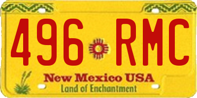 NM license plate 496RMC