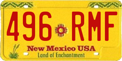 NM license plate 496RMF