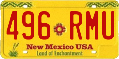 NM license plate 496RMU