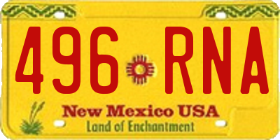 NM license plate 496RNA