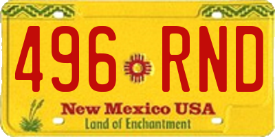 NM license plate 496RND