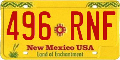 NM license plate 496RNF