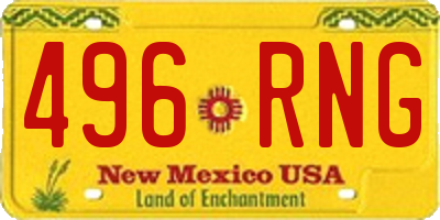 NM license plate 496RNG