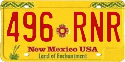 NM license plate 496RNR