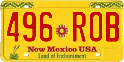 NM license plate 496ROB
