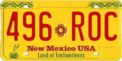 NM license plate 496ROC