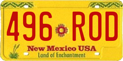 NM license plate 496ROD