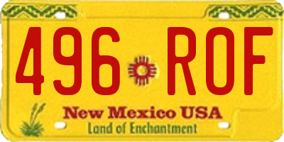 NM license plate 496ROF