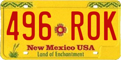 NM license plate 496ROK