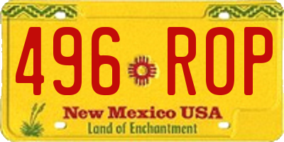 NM license plate 496ROP