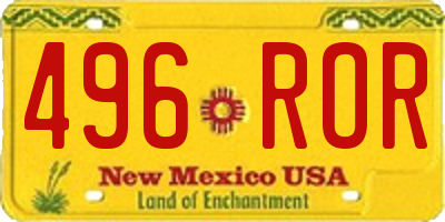 NM license plate 496ROR