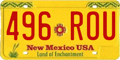 NM license plate 496ROU