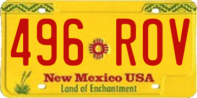 NM license plate 496ROV