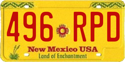 NM license plate 496RPD