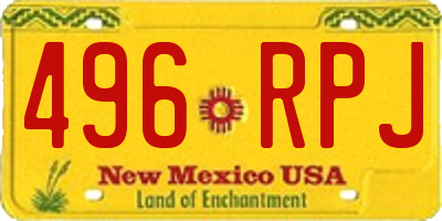 NM license plate 496RPJ