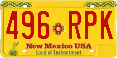NM license plate 496RPK