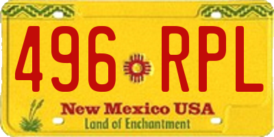 NM license plate 496RPL