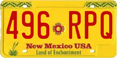 NM license plate 496RPQ