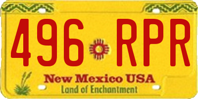 NM license plate 496RPR