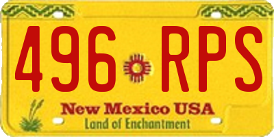 NM license plate 496RPS