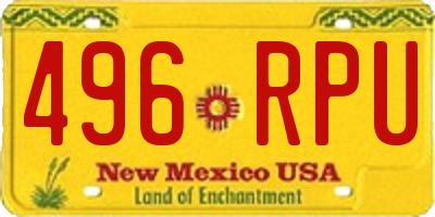 NM license plate 496RPU