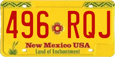 NM license plate 496RQJ