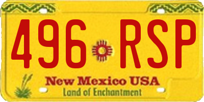 NM license plate 496RSP