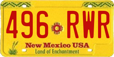 NM license plate 496RWR