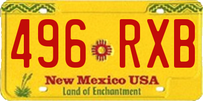 NM license plate 496RXB