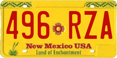 NM license plate 496RZA