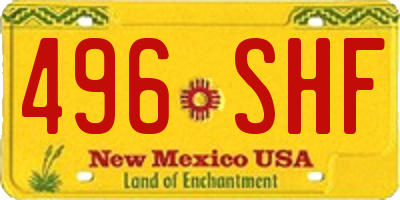 NM license plate 496SHF